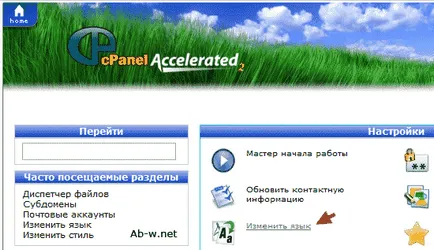 Cpanel utasítás - beállítás cpanel ru, ingyenes - válassza ki a tárhely