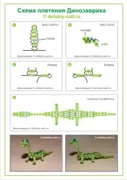 Dinosaur șirag de mărgele - diagrama de țesut și descrierea, ridichi - site-ul de jocuri pentru copii