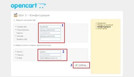 Létrehozása online áruház opencart