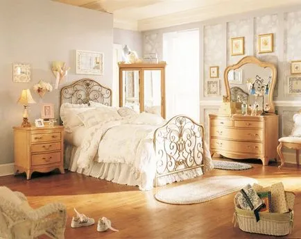 Dormitor într-un stil romantic - design interior fotografie