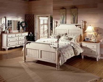 Dormitor într-un stil romantic - design interior fotografie