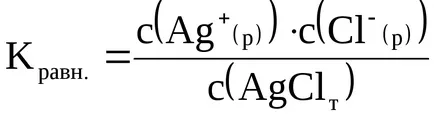 constant echilibrul de solubilitate eterogeni