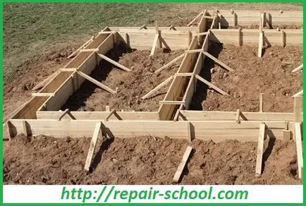 Изграждане на фундамент в дома, в училище ремонти