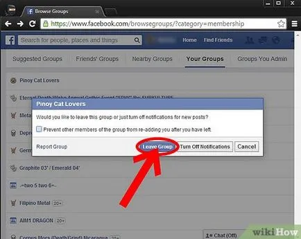 Как да напусне групата във Фейсбук