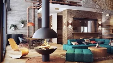 Az apartman-stílusú loft 80 kép ötletek megjavítani a falak és a mennyezet a kezét