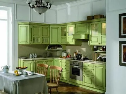 Bucătărie fotografie de culoare fistic de design interior, fațade colorate fistic pereți, cu care se combină