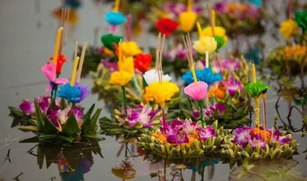 Loy Krathong Thaiföld fotók, történelem, helyeket és rituálék