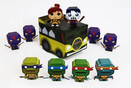 A karakter modellek „Ninja Turtles” papír