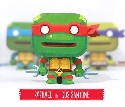 A karakter modellek „Ninja Turtles” papír