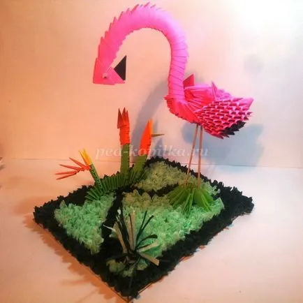 origami modular flamingo roz