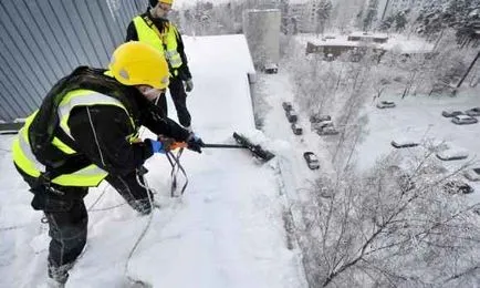 Почистване на покриви от сняг, лед и ледени висулки от