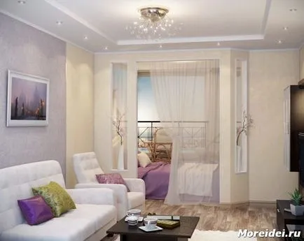 Un apartament cu un dormitor, cu o nișă de caracteristici decor interior