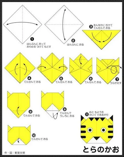 Оригами хартия как да се направи тигър на