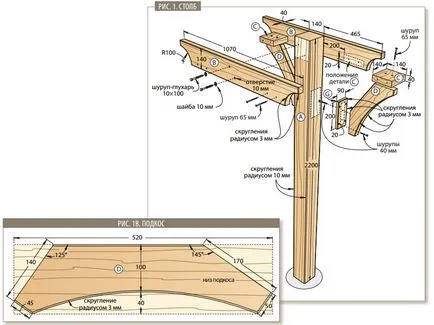 Pergola a swing a kezével