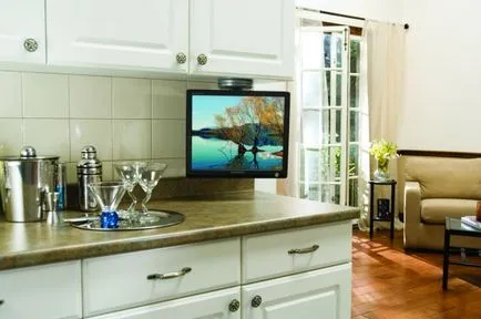 TV în opțiunile de cazare bucătărie, idei, fotografii