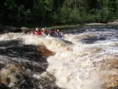 Rafting în Karelia, am rafted pe plute