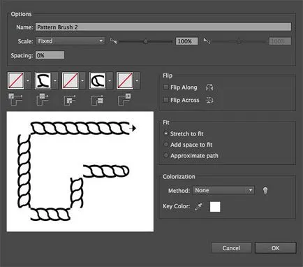 Desenați perie-frânghie în Adobe Illustrator