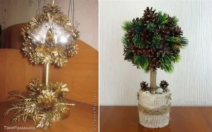 Topiary на конуси майсторски клас, снимка, на няколко крачки от листата, есен Topiary на жълъди, как да се направи