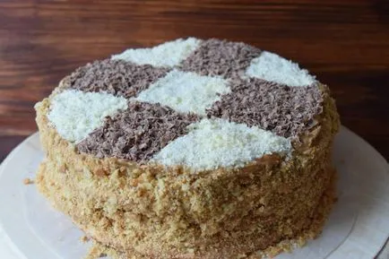 Cake - шах - шах рецепта за торта със стъпка по стъпка снимки