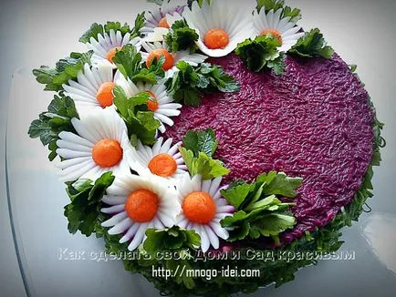 Сельодка под шуба - красива декорация салата - прости рецепти