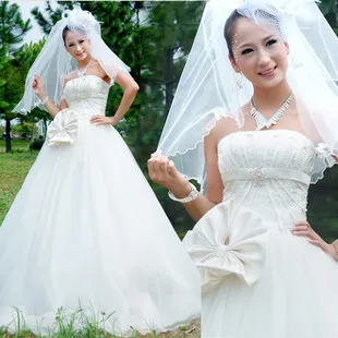 Сватбена рокля с лък - снимка и стилове