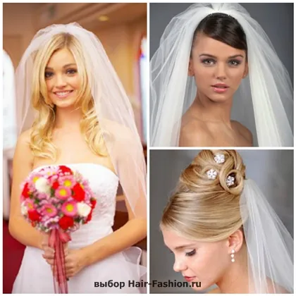 Menyasszonyi frizura képek a fátylat - 40 legjobb fotók