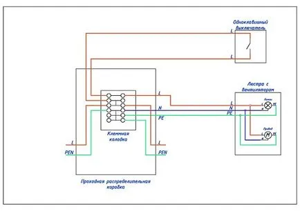 Elektromos kapcsolási rajzok csillár ventilátor