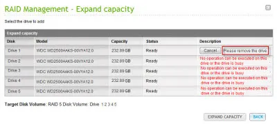 Kapacitásának növelése a tömb, és szintjének változása raid nélkül a rendszer leállítása, QNAP