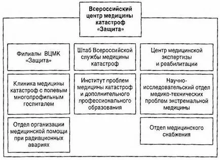 Structura vserumynskoy Medicina de dezastru Serviciul de organizare și funcțional de management și