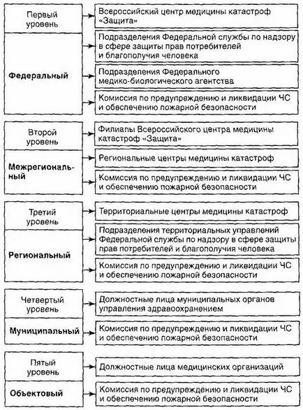 Structura vserumynskoy Medicina de dezastru Serviciul de organizare și funcțional de management și