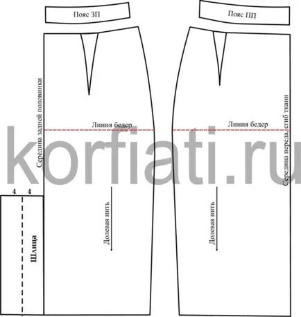 fuste creion model cu un slot de pe școală de cusut