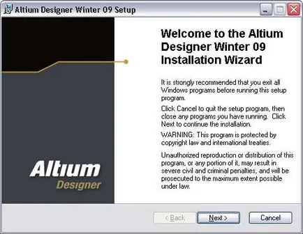 Instalarea de designer Altium