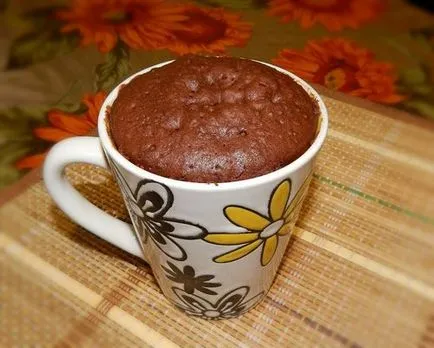 Бързо кексче шоколад в микровълновата 5 минути, чаша, рецептата
