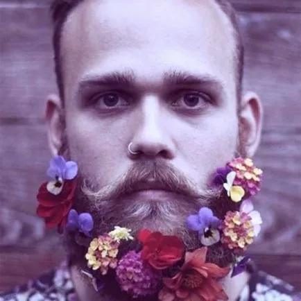 Beard virág vagy egy új trend #flowers szakállal, férfi világ