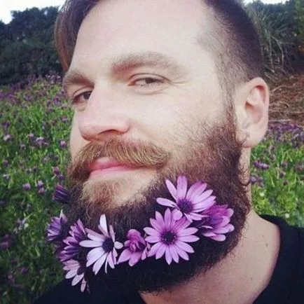 Beard virág vagy egy új trend #flowers szakállal, férfi világ