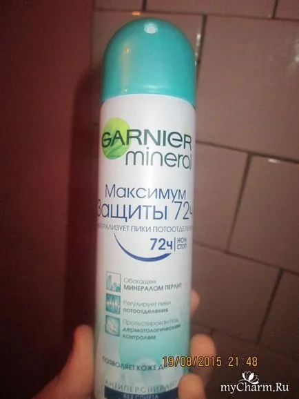 Lupta cu sudoare marca garnier - minerale protecție maximă de 72 garnier ore deodorant spray de