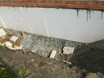 Izolarea termică a fundației polistiren expandat în afara casei, spuma extrudat