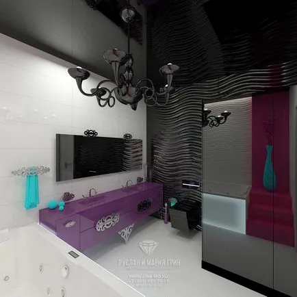 Luxus fürdőszoba tervezés, fotó, tervezési projektek és ötletek a stúdió belső Ruslana és Marii Grin