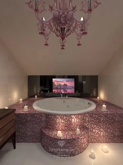 Luxus fürdőszoba tervezés, fotó, tervezési projektek és ötletek a stúdió belső Ruslana és Marii Grin