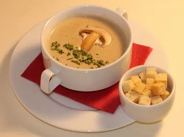 Gomba krémleves gombával - nagy gyengéd gyors főzés leves