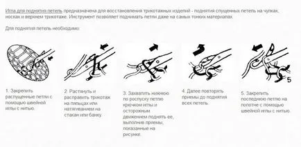 Игла повдигане контура на чорапи