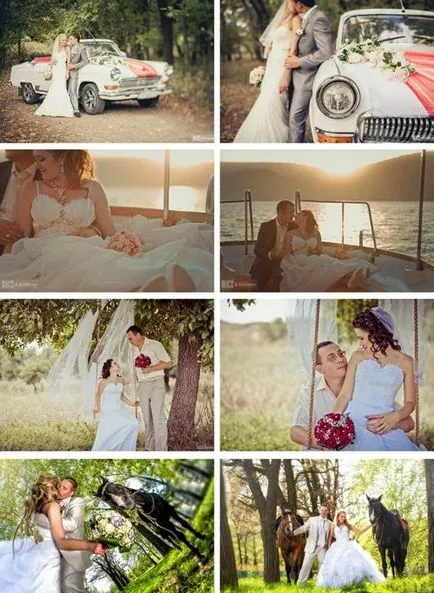 Ötletek az esküvői fotózásra (fotók)
