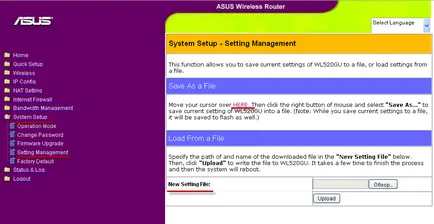 Útmutató a router beállításánál ASUS WL-520 gc