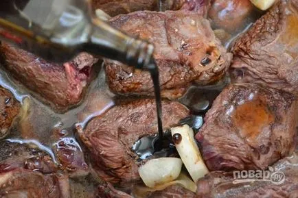 A bordák marhahús egy serpenyőben - lépésről lépésre recept fotók