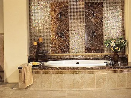 Befejezi fürdőszoba (fotó) a különböző anyagokat a falak, padlók, mennyezetek