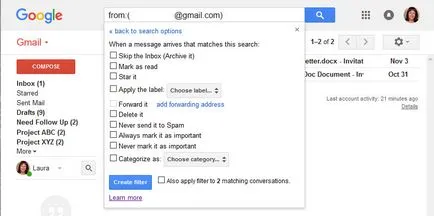 Начин на филтриране и блокиране на нежелани съобщения (спам) в Gmail