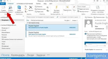 Hogyan hozzunk létre egy e-mailt, és csatolja a fájlt az Outlook 2013