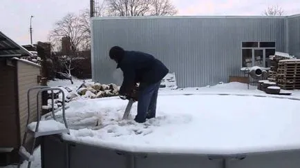 Cum se păstrează un bazin gonflabil în timpul iernii, păstrând piscina gonflabila în timpul iernii