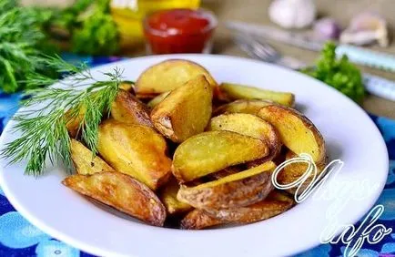 Burgonya egy serpenyőben selyanski recept egy fotó