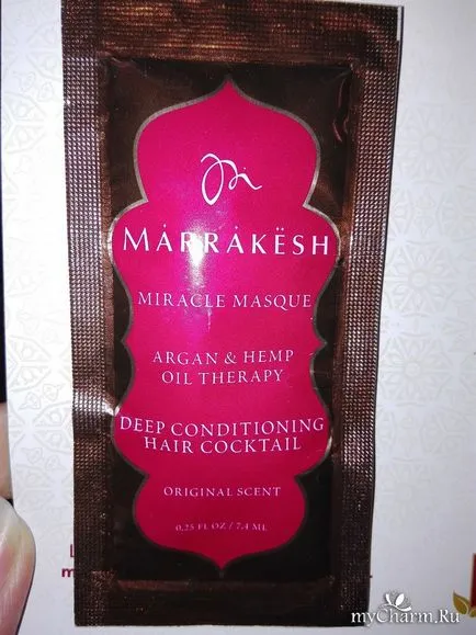 masca de păr de la Marrakesh - Marrakesh miracol Masque argan - terapia de ulei de cânepă